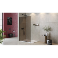 Душевая перегородка Cezares Liberta 120 LIBERTA-L-1-TB-120-BR-NERO профиль Черный матовый стекло бронзовое