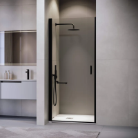 Душевая дверь в нишу RGW Leipzig LE-003-B 600х1950 профиль черный, стекло прозрачное