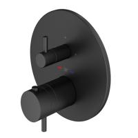 Смеситель для душа Plumberia Selection PSBOX PSB1802NO, встраиваемый, термостатический, на 2 выхода, цвет: черный матовый