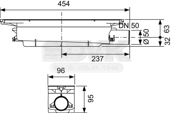 сифон для душевого лотка tece drainprofile 673002 стандартный