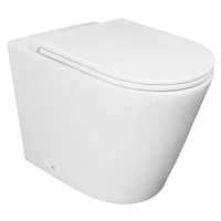 Унитаз Azario AZ-1003D-UQ1 приставной, безободковый, слив "Торнадо", с сиденьем микролифт, 58х36х43 см, белый