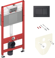 Инсталляция для унитаза Tece TECEbase 9400414 с кнопкой смыва, черный матовый
