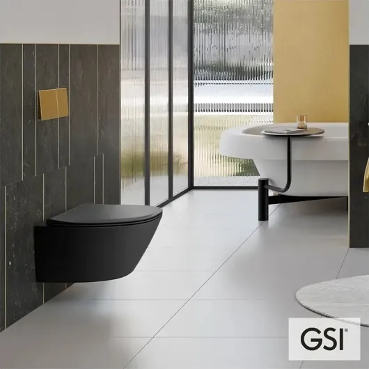унитаз подвесной gsi modo+ 8415fr526 безободковый, черный матовый