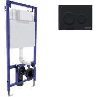 Инсталляция для унитаза Berges Novum O5 040265 с кнопкой смыва, черный матовый