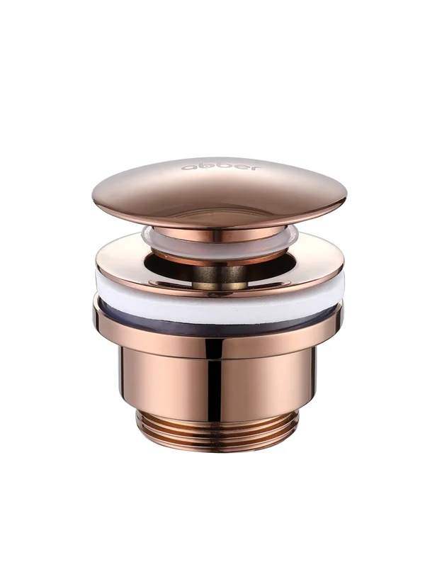 Донный клапан Abber AF0011RG для раковины, для раковины, универсальный, клик клак, розовое золото