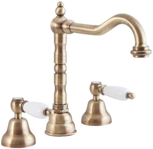 смеситель для раковины с донным клапаном бронза, ручки металл cezares first first-bls2-02-m