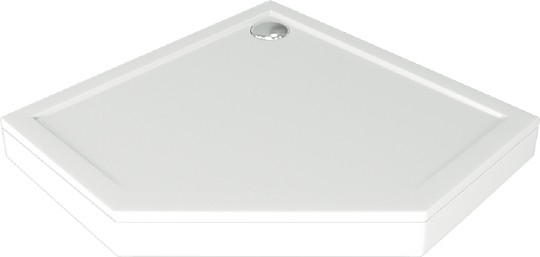 Душевой поддон из искусственного камня Good Door Пента 90×90 белый с ножками и экраном ЛП00010
