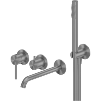 Смеситель для ванны Abber Wasser Kreis 316 AF8130BGG встраиваемый, с душевым гарнитуром, оружейная сталь матовый