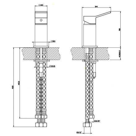 рычаг удаленного управления gessi rettangolo k 53047#031 для душа