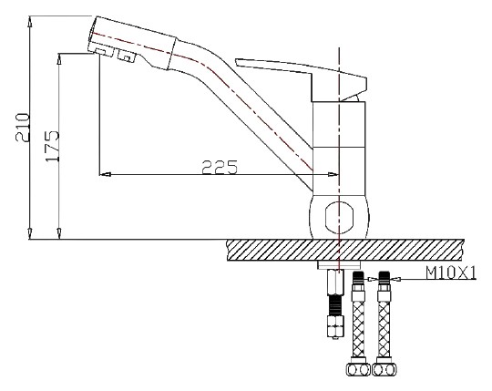 смеситель для кухни zorg sanitary zr 400 kf-12 кварц