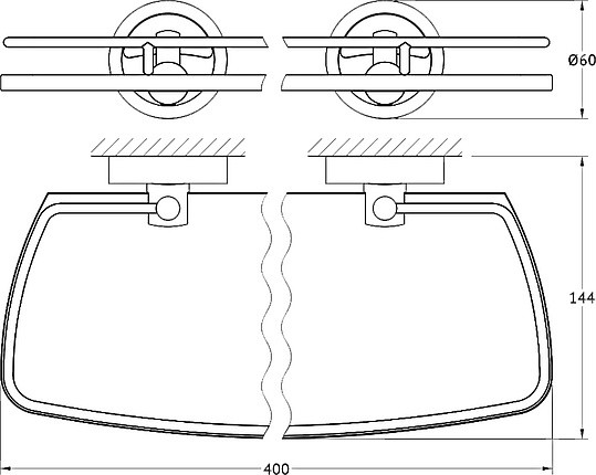 Полка для ванной FBS Ellea ELL 014 длина 40 см