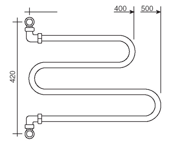 полотенцесушитель водяной margaroli vento 406cr, высота 42 см, ширина 50 см цвет хром