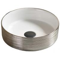 Раковина в ванную накладная CeramaLux 36 см C1054 серебряная