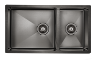Кухонная мойка Paulmark ALLER 78/2S UNI PM527844-GM, цвет вороненая сталь