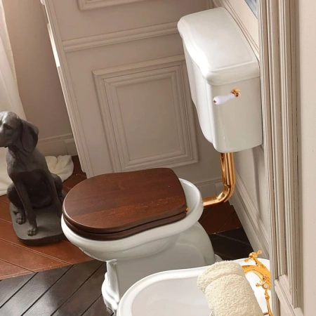 унитаз kerasan retro 101101 приставной, горизонтальный выпуск, 39x59 см, без сиденья, белый