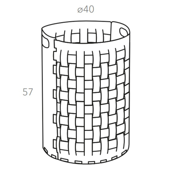 Корзина ADJ Bottega 1057.16/10 круглая, Ø40xH57 см, панна котта/белый