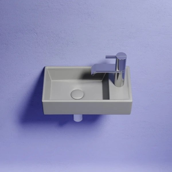 раковина ceramicanova element cn6051lmh подвесная, чаша слева, 41.7х21.7 см, антрацит матовый