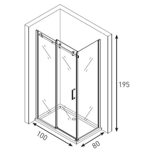 душевой уголок 100x80 см berges gelios 061104 дымчатое