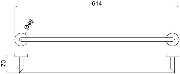 Полотенцедержатель Allen Brau 6.31011-00 PRIORITY 614мм, латунь цвет хром (265420)