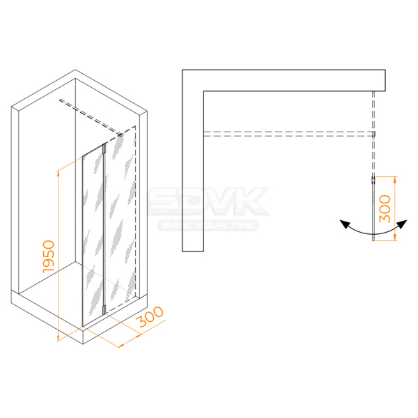 душевая стенка rgw z-071b 30 352207103-14 профиль черный, стекло прозрачное