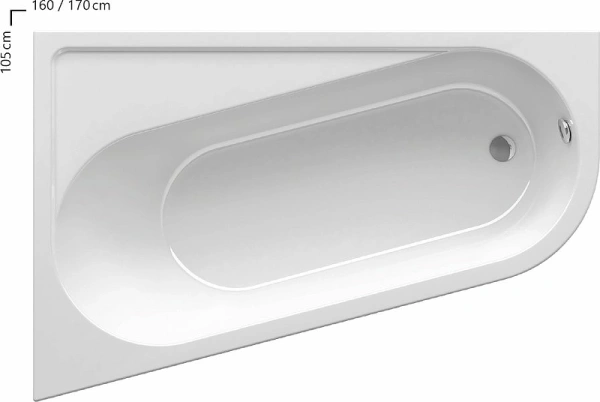 акриловая ванна ravak chrome 160x105 l ca51000000 без гидромассажа