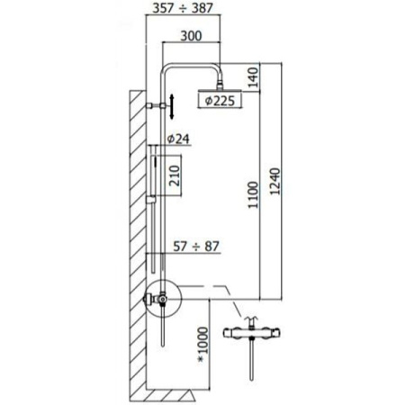 душевая система paffoni birillo fix zcol684liqbo с термостатом , белый матовый