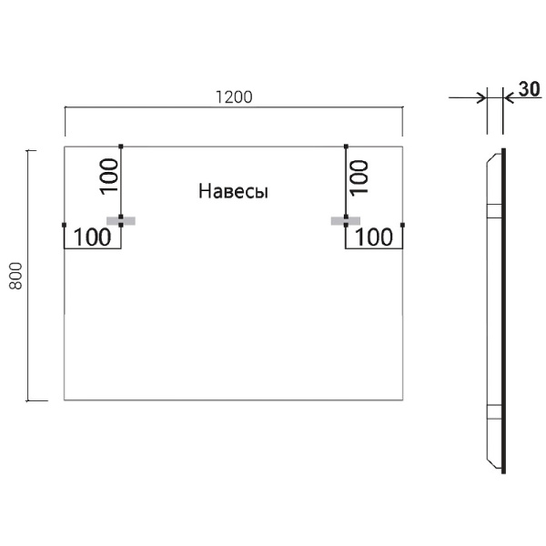 зеркало vincea 120 vlm-3vn120b-2 с подсветкой черное с сенсорным выключателем с подогревом и диммером