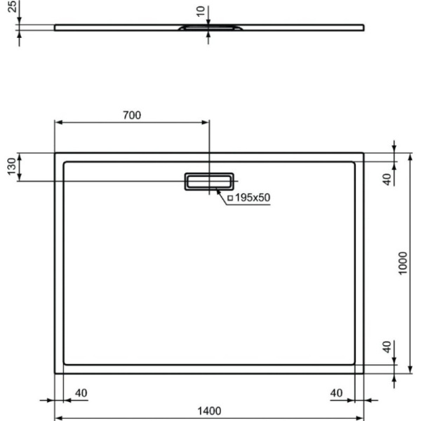 душевой поддон 140×100 см ideal standard t4490v1 ultraflat new
