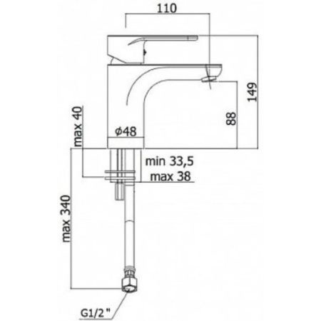 смеситель paffoni green gr071cr для раковины, без донного клапна, хром глянцевый