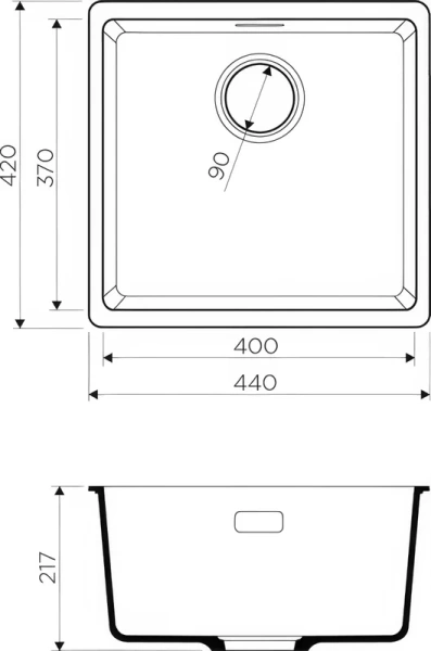 мойка кухонная omoikiri kata 44-u-be ваниль