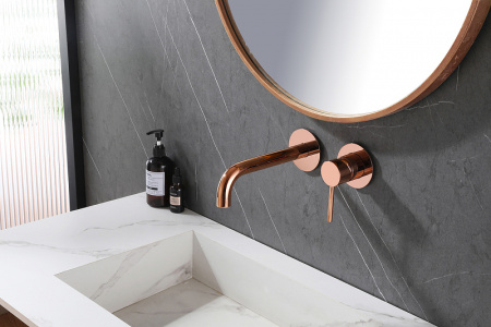 смеситель для раковины abber wasser kreis af8112rg, цвет розовое золото