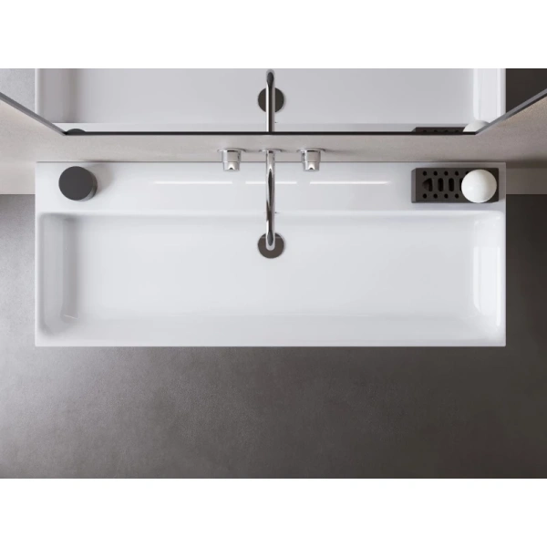 раковина catalano premium 0221200001 120x47 см, накладная, подвесная, белый глянец