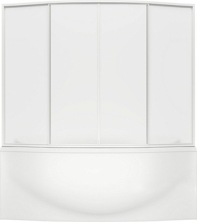 шторка на ванну bas фиеста 4 ств., пластик