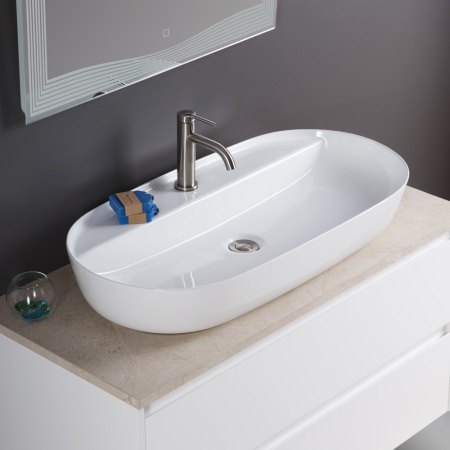Раковина накладная BelBagno 82 см, BB1347, белая