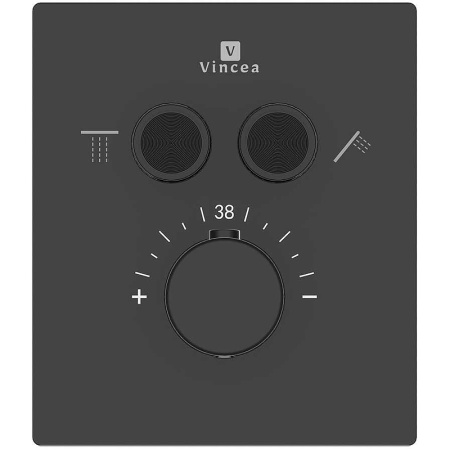 душевая система vincea inspire vsfw-3i21mt2mb с термостатом черная матовая