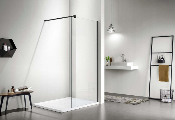 душевая перегородка aquatek 90 aq wiw 09020gm профиль оружейная сталь стекло прозрачное