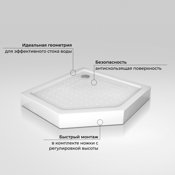 душевой поддон rgw acrylic lux/tn-tr 90×90 16180599-41 белый