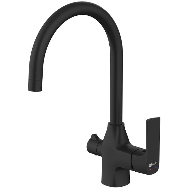 смеситель для кухни lemark ursus lm7261bl085 черный, с фильтром basic