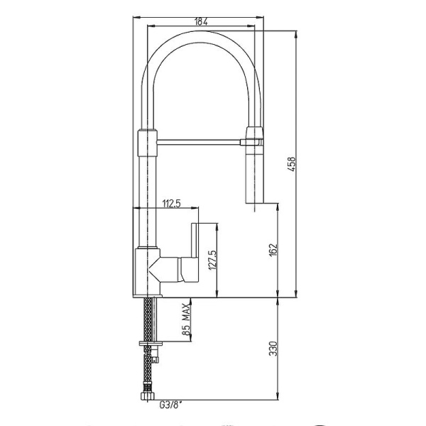смеситель для кухни paini cox 78cr557yospekm цвет хром цвет черный