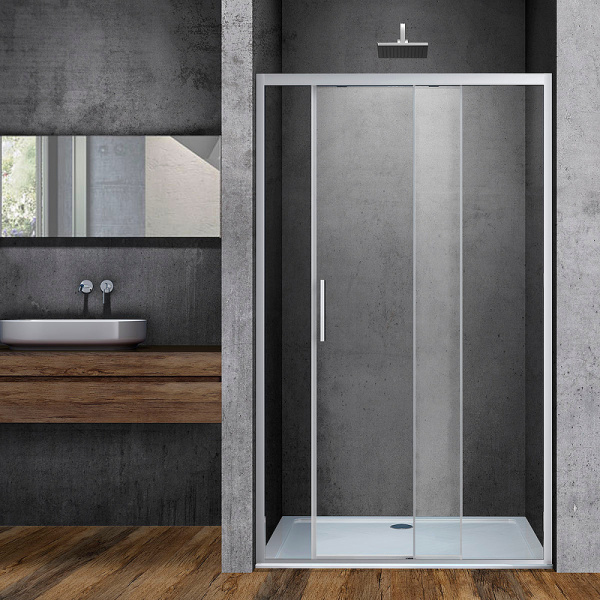 душевая дверь vincea soft 160 vds-3so160cl профиль хром, стекло прозрачное