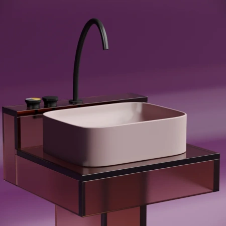 раковина ceramicanova element cn6052mp накладная, 50.5x38 см, розовая матовая