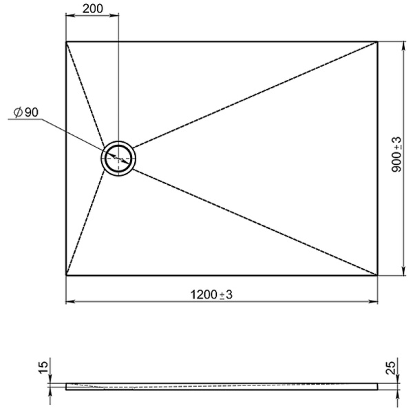 душевой поддон из материала flight jacob delafon tolbiac 120x90 e6d332ru-ngm черный матовый 442220