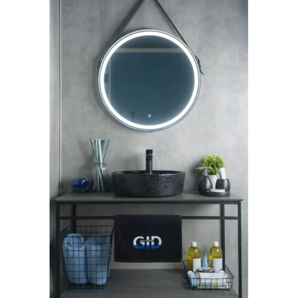 раковина в ванную накладная 43 см ceramalux d1306h004 черный