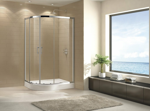 душевой уголок cezares eco 100х80 eco-o-rh-2-100/80-c-cr профиль хром стекло прозрачное