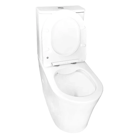 унитаз компакт azario anteo round az-1219a напольный, безободковый, с бачком и сиденьем микролифт, 63х38.5х82 см, белый