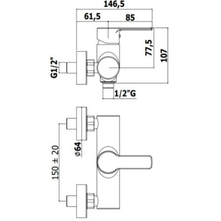 смеситель paffoni red red168cr для душа, хром глянцевый