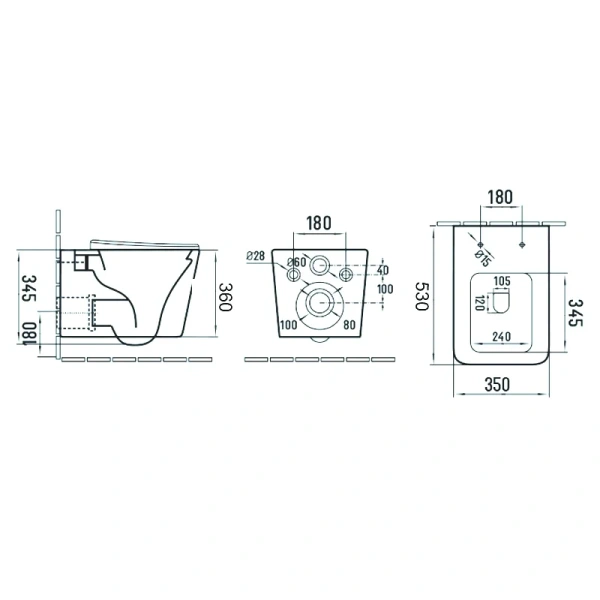 унитаз azario nova az-2216 sp подвесной, безободковый, с сиденьем микролифт, 53x35x36 см, белый