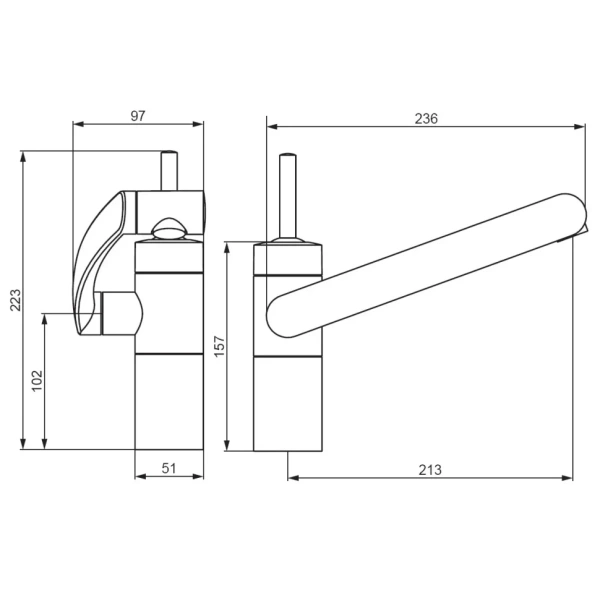 смеситель damixa arc 290007264 для кухни, цвет никель