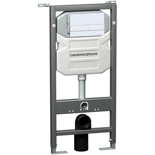 комплект унитаза с инсталляцией ceramicanova forma cn3009_1002w_1000 с сиденьем микролифт и белой клавишей смыва