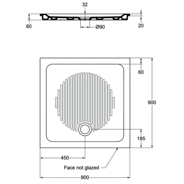душевой поддон 90×90 см ideal standard t266501 connect